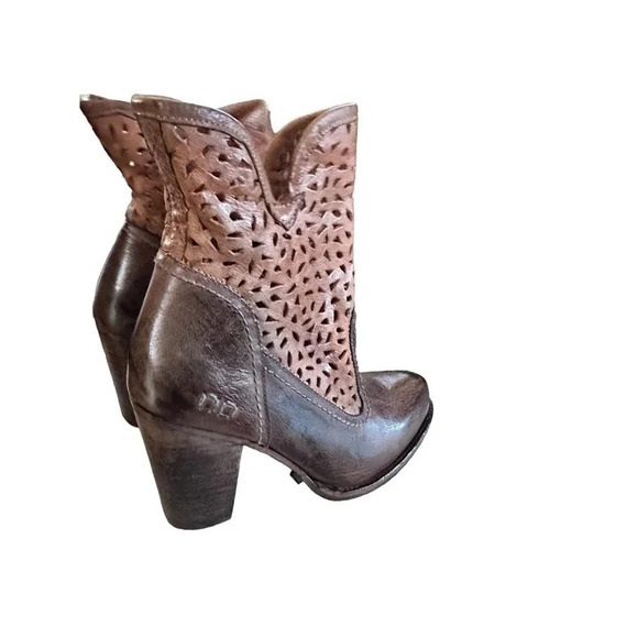Bed Stu Irma Women’s Tan Cutout Round Toe Teak Rustic Rust Ankle Boots Size 8 - Picture 7 of 10